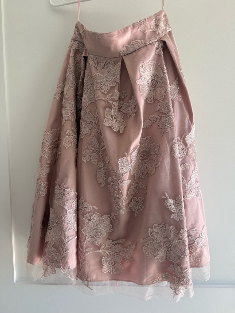 Eliza J Dusty Rose Floral Lace Circle Skirt